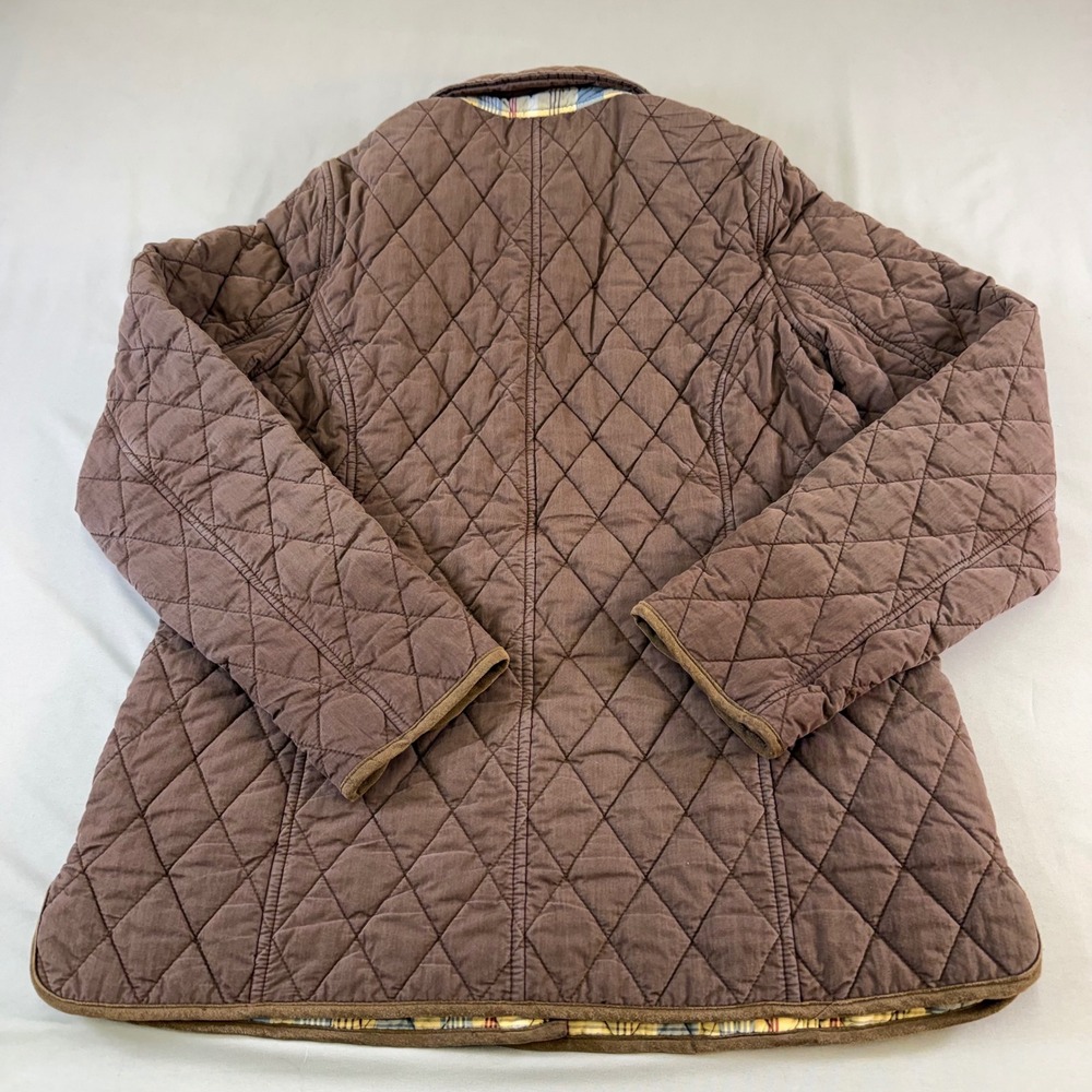 L.L. Bean Quilted Utility Jacket in Brown with Pink Accents - Picture 16 of 16